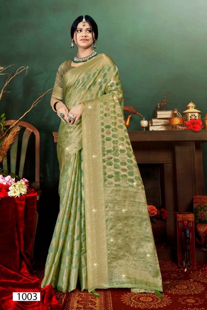 Shreya Saroski Vol 9 Swarovski Organza Sarees Wholesale Shop In Surat